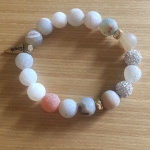 Stone and crystal beaded bracelet